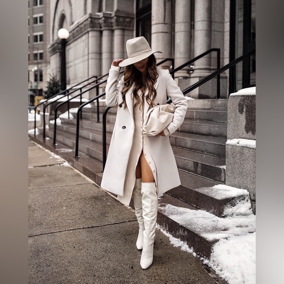 Zara | Leather Cream Knee Height Boots - Picture 14 of 14